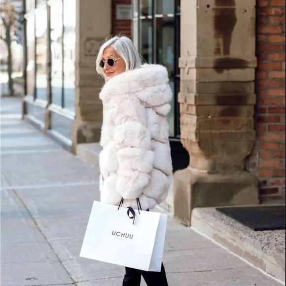 UCHUU Montreal Sparkling Beige Sequin Belted Coat - Picture 10 of 11